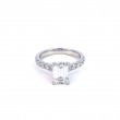 A Platinum Emerld Cut Engagement Ring 