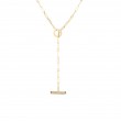 Pink Tourmaline Toggle Lariat