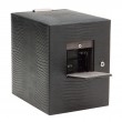 WOLF1834 Design Blake double winder box in black embossed leather with storage.