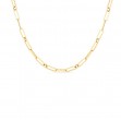18k Yellow Designer Gold Paperclip And Round Chain 