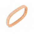 Roberto Coin 18Kt Gold Satin Finish Slim Bangle With Fleur De Lis Diamonds