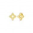 Venetian Princess Satin & Diamond Accent Flower Stud Earrings