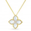 Roberto Coin 18Kt Lrg Flower Mother-Of-Pearl & Diamond Pendant