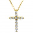 18k Yellow Gold Diamond Cross