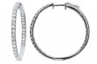 18k White Gold Diamond In And Hoop Earrings