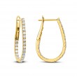 18k Yellow Gold Diamond Hoop Earrings