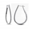 18k White Gold Diamond Hoop Earrings