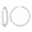 18k White Gold Diamond Hoop Earrings