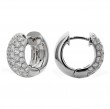 18k White Gold 2ct Diamond Huggie Earrings