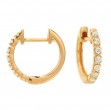 18k Yellow Gold Diamond Huggie Hoop Earrings