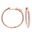 18k Rose Gold Diamond Hoop Earrings
