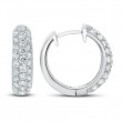 18k White Gold Diamond Huggie Earrings
