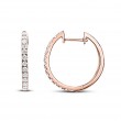 18k Rose Gold Diamond Hoops