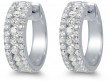 18k White Gold Diamond Huggie Earrings
