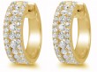 18k Yellow Gold Diamond Huggie Earrings
