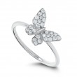 18k White Gold Diamond Butterfly Ring
