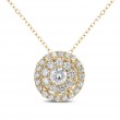 An 18k Yellow Gold Diamond Cluster Pendant