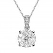 An 18k White Gold 0.35 Diamond Illusion Pendant 