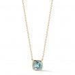 A & Furst 18k Yellow Gold Blue Topaz Pendant Necklace 