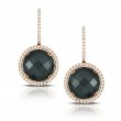 18K Rose Gold Diamond Earring With White Topaz Over Hematite