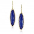 18K Rose Gold Diamond Earring With Clear Quartz Over Lapis