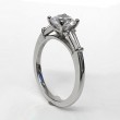 Platinum Tapered Baguette Engagement Ring Semi-mount.