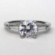 Platinum Tapered Baguette Engagement Ring Semi-mount.