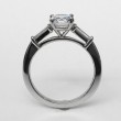 Platinum Tapered Baguette Engagement Ring Semi-mount.