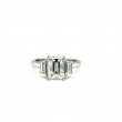 A Platinum Emerald Cut Diamond Ring