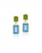 Gossip Earrings With Blue Topaz, Peridot, And Diamond