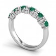 18k White Gold Emerald And Diamond Band