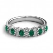 18k White Gold Emerald And Diamond Band