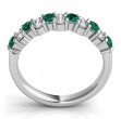 18k White Gold Emerald And Diamond Band
