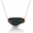 18K Rose Gold Diamond With Clear Quartz Over Hematite