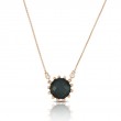 18K Rose Gold Diamond Necklace With Clear Quartz Over Hematite