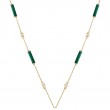 18K Yellow Gold Diamond And Malachite Necklace