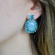 A & Furst 18k Yellow Gold Aquamarine And Swiss Blue Topaz Drop Earrings 