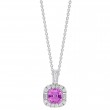 Pink Sapphire & Diamond Pendant Necklace