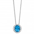 Aquamarine & Diamond Pendant Necklace