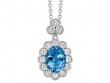 Aquamarine And Diamond Pendant Necklace