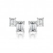 Emerald Cut Two-stone Studs