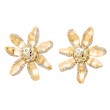 SYNA 18k Yellow Gold Jardin Diamond Flower Earrings