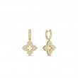 18k Gold Venetian Princess Medium Pave Flower Earrings