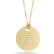 Roberto Coin 18Kt Gold Disc Pendant With Diamond Initial A
