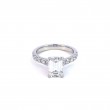 A Platinum Emerld Cut Engagement Ring 