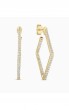 18k Gold Diamond Square Hoop Earrings