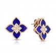 Roberto Coin Lapis And Diamond Venetian Princess Flower Earrings