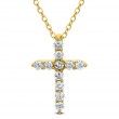 An 18k Yellow Gold Diamond Cross