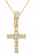 An 18k Yellow Gold Petite Diamond Cross