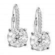 18k White Gold Diamond Drop Illusion Set Earrings